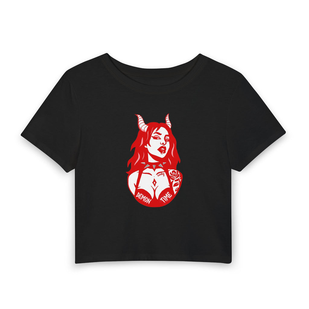 Demon Time Horned Devil Woman Baby Tee