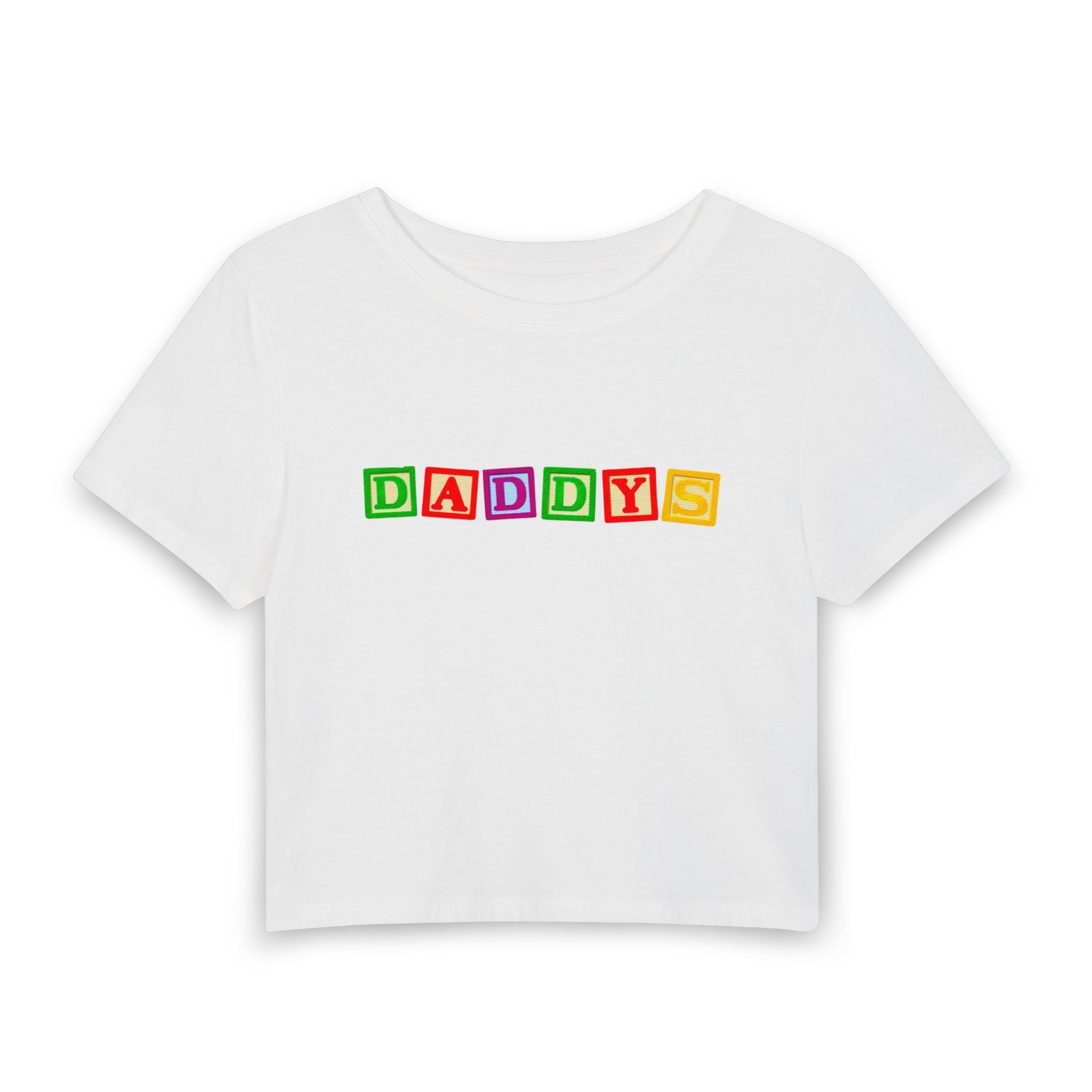 Playful 'DADDYS' Block Letter Crop Top