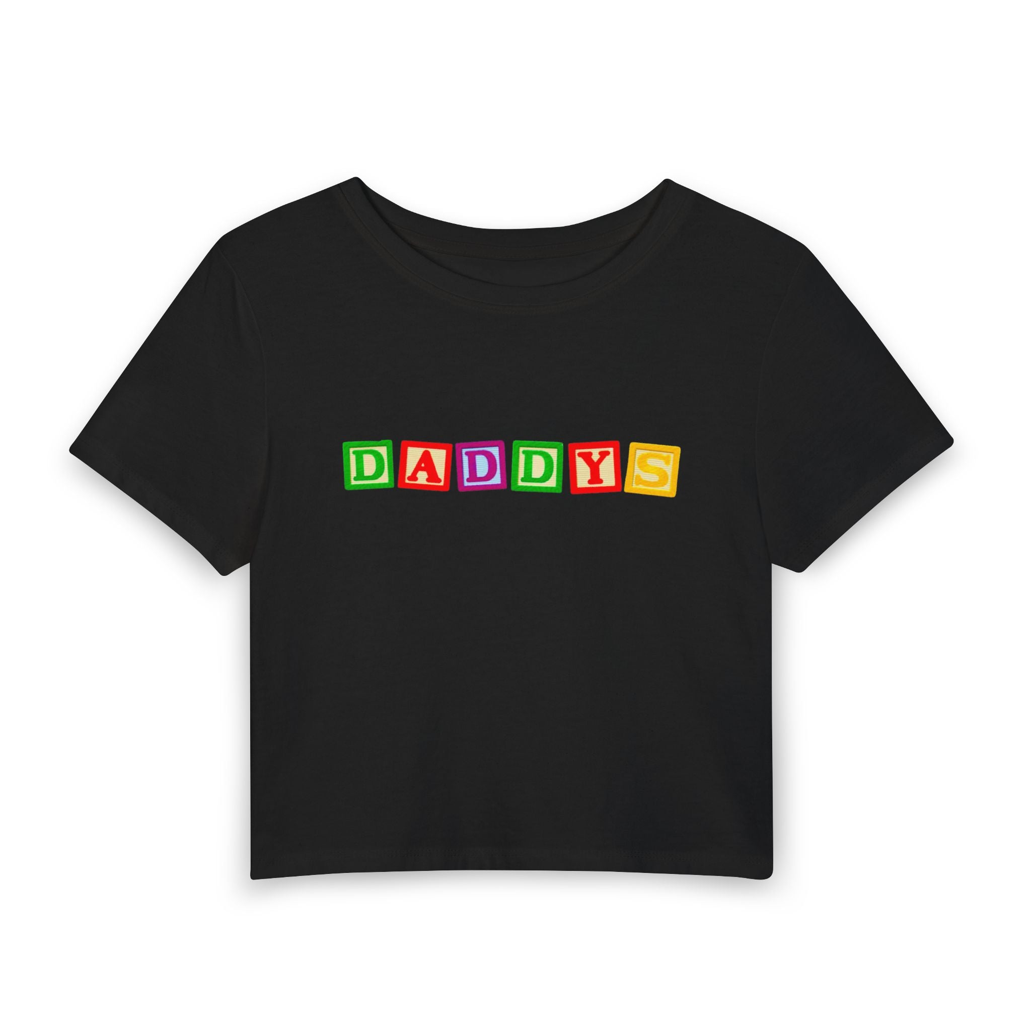 Playful 'DADDYS' Block Letter Crop Top