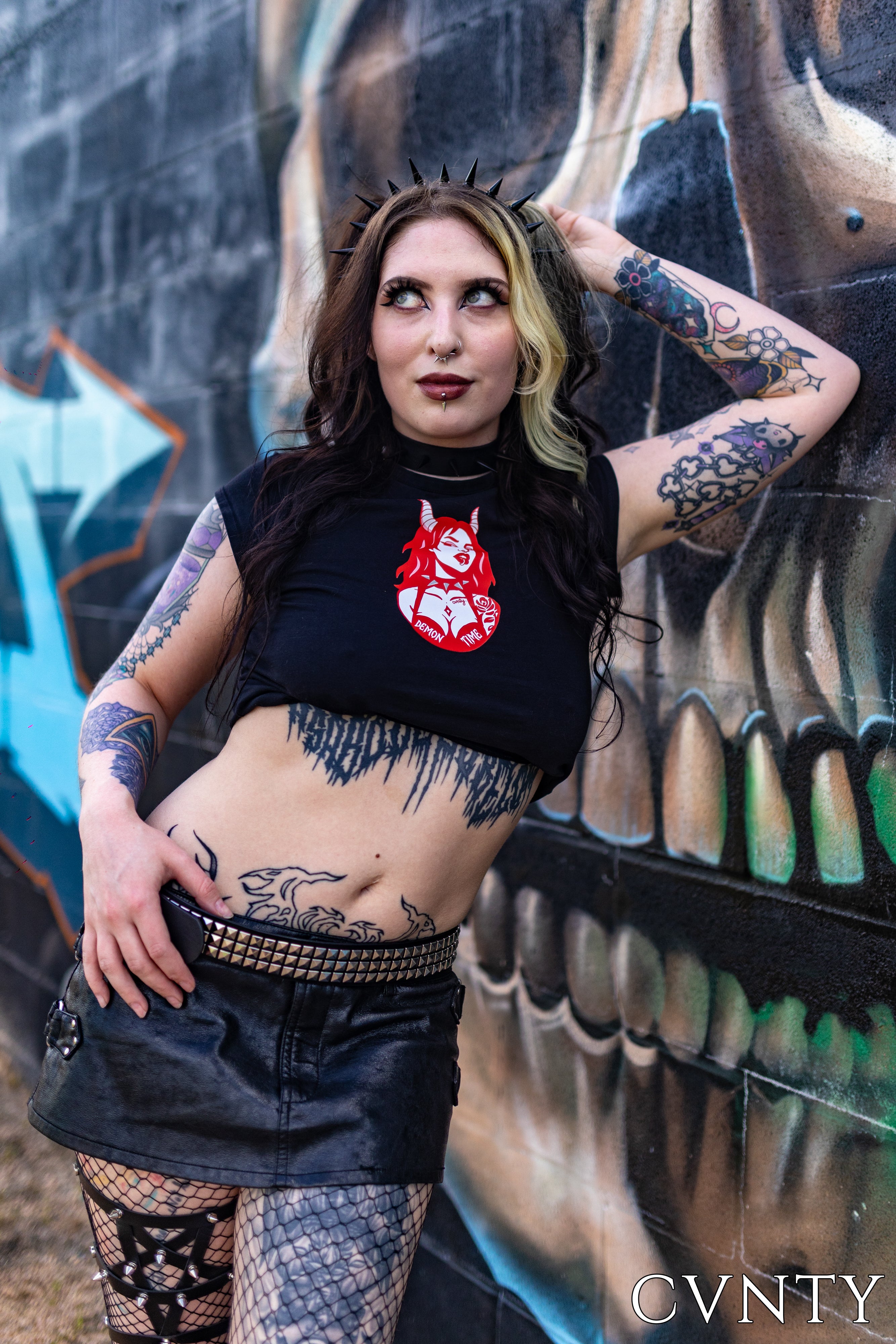 Demon Time Horned Devil Woman Baby Tee